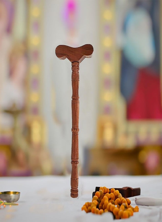 BITONA® Wooden Danda, teki T Shaped Yoga Danda, Mala jaap Hand Stand, Meditation Stick, Wooden Staff, Traditional, Indian Stick Used by Rishi Yogi(1 Stick only) - Image 2