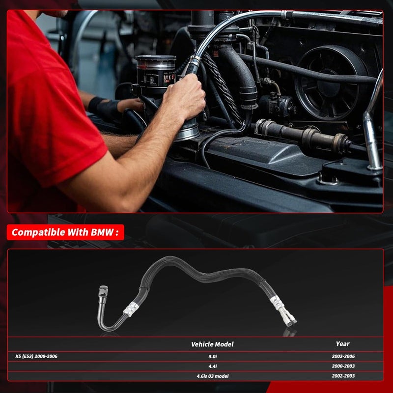 Steering System Hydraulic Hoses For BMW X5 (E53) 2000-2006 3.0i 4.4i 4.6is Replacement # 32416767137,32411096348 at21220 V20-1724 - Image 4