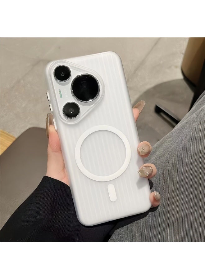 متوافق مع الغطاء الخلفي لهاتف Huawei Pura 90 Pro Max، لوح خلفي بلون ”ضباب جليدي غير لامع“، يدعم الشحن المغناطيسي، غطاء هاتف شبه شفاف، خفيف الوزن، رقيق، لا يترك بصمات الأصابع، مقاوم للأوساخ - Image 1