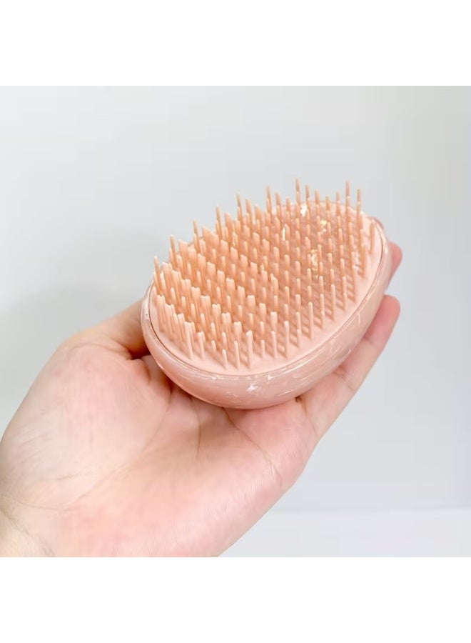 Goolsky فرشاة شعر بيضاوية وردية مدمجة - تصميم دائري ناعم لفك تشابك الشعر مع نتوءات ناعمة لتدليك فروة الرأس - مقبض من بلاستيك ABS متين - مثالية للسفر وجميع أنواع الشعر - Image 5