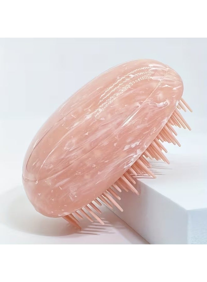 Goolsky فرشاة شعر بيضاوية وردية مدمجة - تصميم دائري ناعم لفك تشابك الشعر مع نتوءات ناعمة لتدليك فروة الرأس - مقبض من بلاستيك ABS متين - مثالية للسفر وجميع أنواع الشعر - Image 1