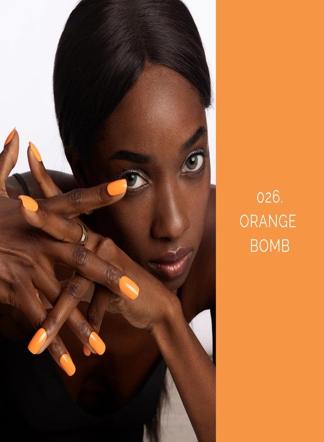 NAILOG Semi Cured Gel Strips - 20 Pcs Stickers | Buy 2 Get 1 UV Lamp | Extra Long Wraps With Glossy Gel Finishing | Orange Bomb - Image 2