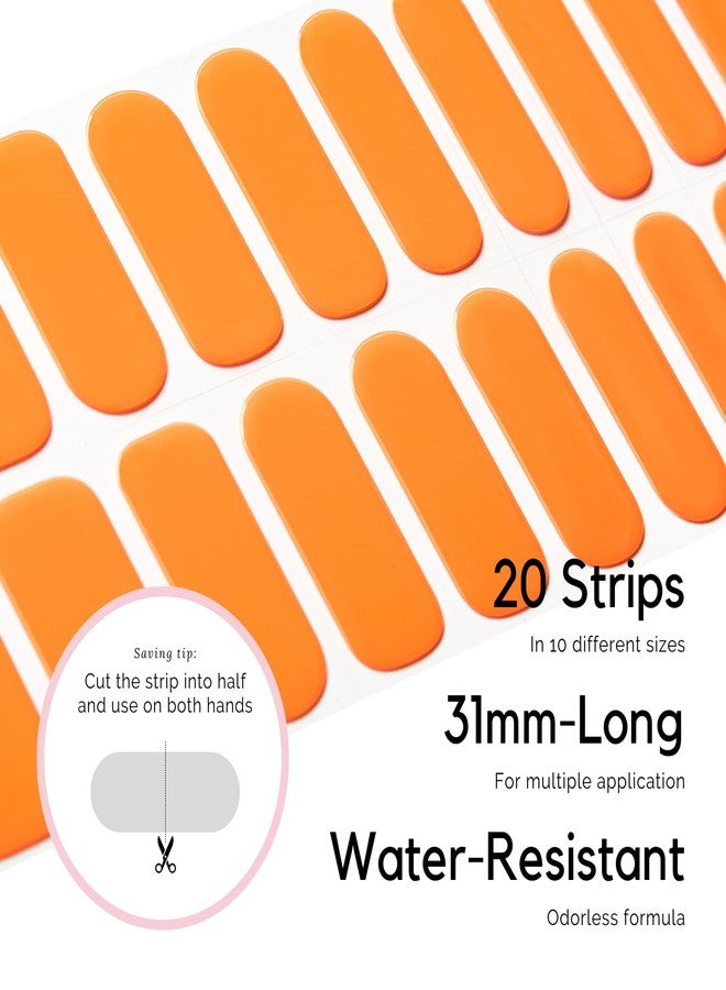 NAILOG Semi Cured Gel Strips - 20 Pcs Stickers | Buy 2 Get 1 UV Lamp | Extra Long Wraps With Glossy Gel Finishing | Orange Bomb - Image 4