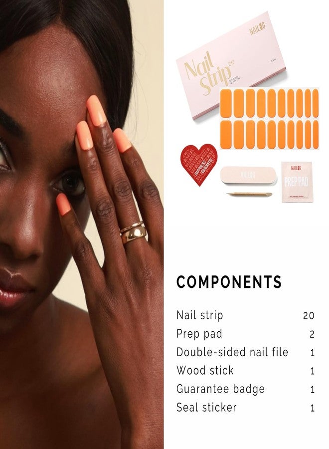 NAILOG Semi Cured Gel Strips - 20 Pcs Stickers | Buy 2 Get 1 UV Lamp | Extra Long Wraps With Glossy Gel Finishing | Orange Bomb - Image 5