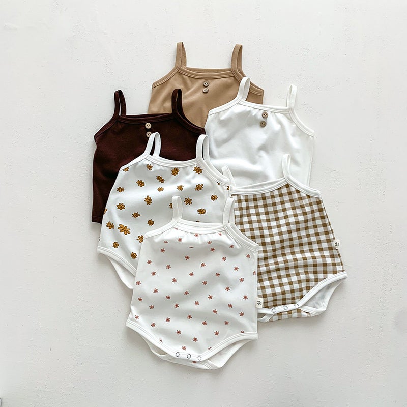 Korean-style baby summer jumpsuit thin sling jacket sleeveless triangle bag fart jacket for newborn baby climbing vest - Image 2