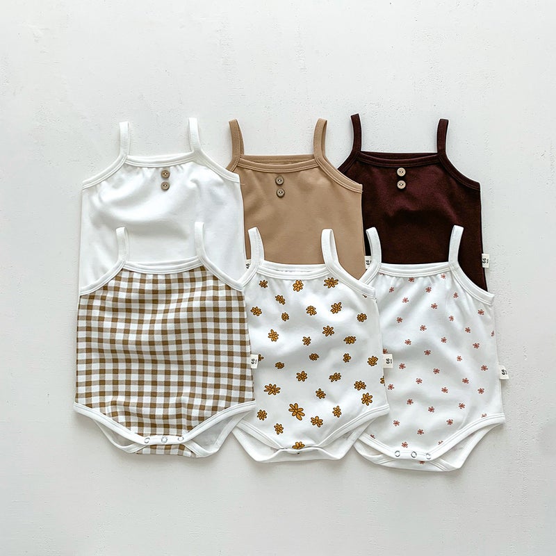 Korean-style baby summer jumpsuit thin sling jacket sleeveless triangle bag fart jacket for newborn baby climbing vest - Image 4