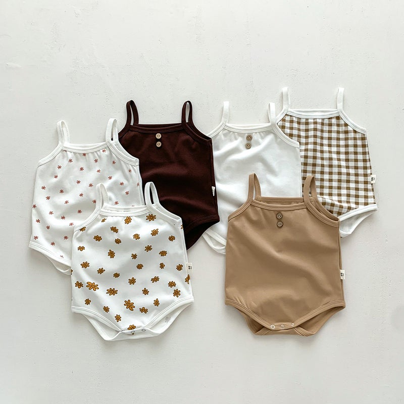 Korean-style baby summer jumpsuit thin sling jacket sleeveless triangle bag fart jacket for newborn baby climbing vest - Image 3