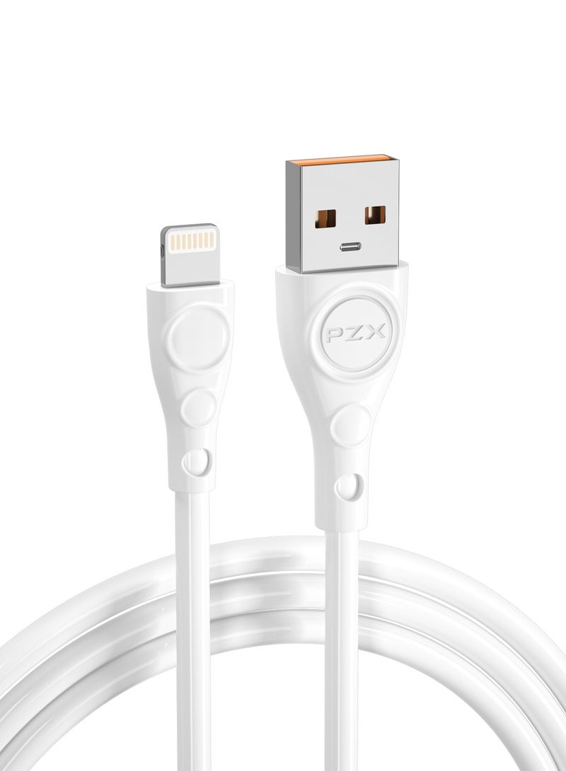 PZX USB To Lightning Data Sync And Charging Cable For Apple iPhone White - Image 2