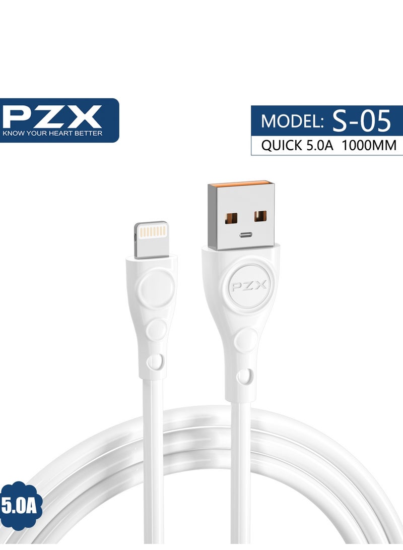 PZX USB To Lightning Data Sync And Charging Cable For Apple iPhone White - Image 3