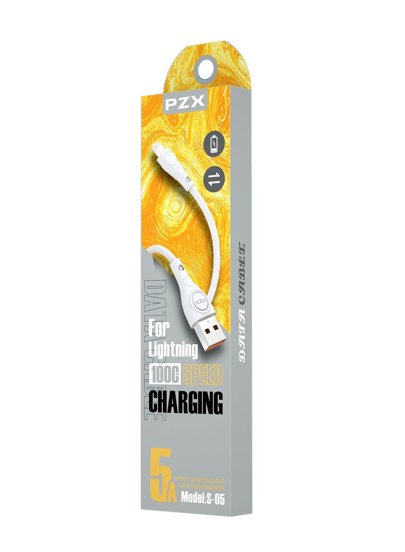 PZX USB To Lightning Data Sync And Charging Cable For Apple iPhone White - Image 5