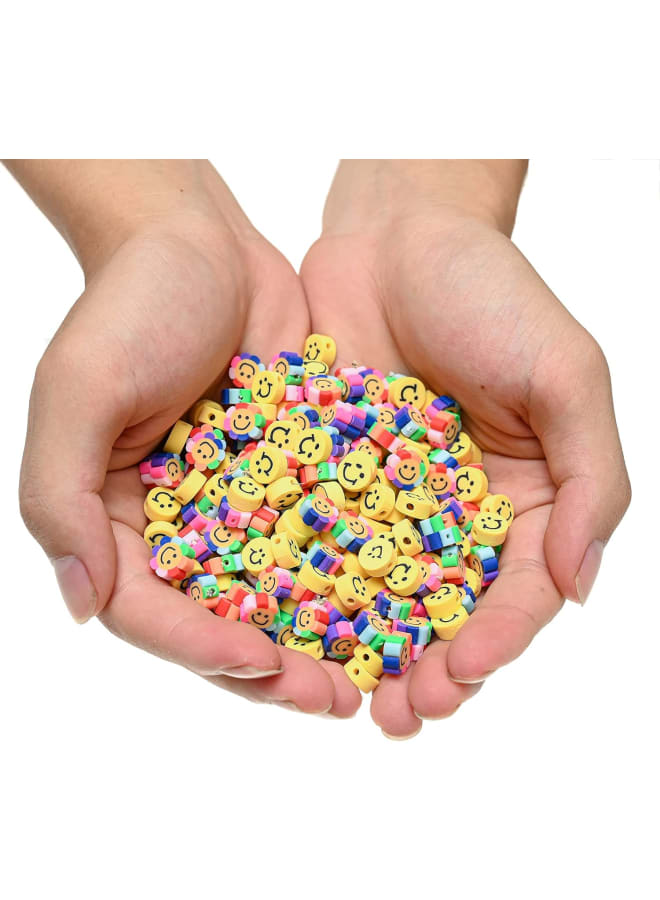 100pcs Mix Heart Star Flower Smiley Face Beads Loose Spacer Candy Ice Cream Sunflower Christmas Polymer Clay Bead for Jewelry Making Bracelet Necklace Earring Women Girls DIY Craft Supplies - Image 4