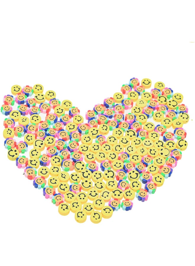 100pcs Mix Heart Star Flower Smiley Face Beads Loose Spacer Candy Ice Cream Sunflower Christmas Polymer Clay Bead for Jewelry Making Bracelet Necklace Earring Women Girls DIY Craft Supplies - Image 5