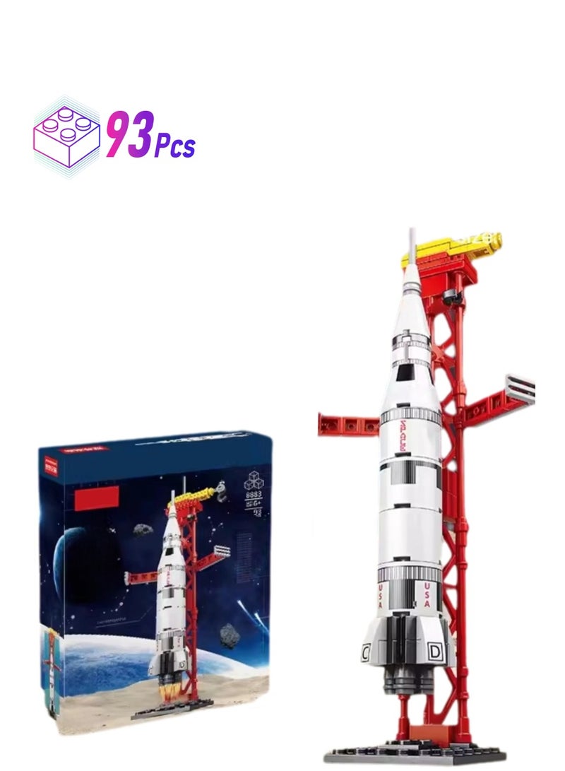 New Educational Assembly Space Shuttle Toy Children's Launch Center Model Rocket Building Blocks(Apollo 5 (93 Particles)) - Image 1