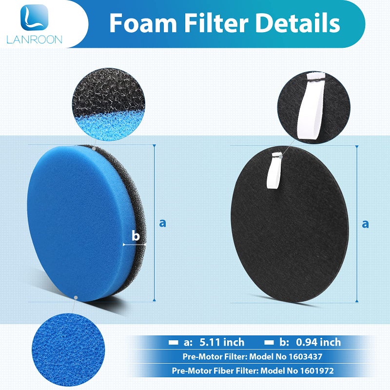 LANROON 2998 Filter for Bissell 2998 Multiclean Lift-Off Pet Vacuum, Fit for Bissell 2998 2999 2849 3000 3057 2849 28524 2920 3059 3399 2852 3125W 31269 Vacuum, Part 1625641 - Image 5