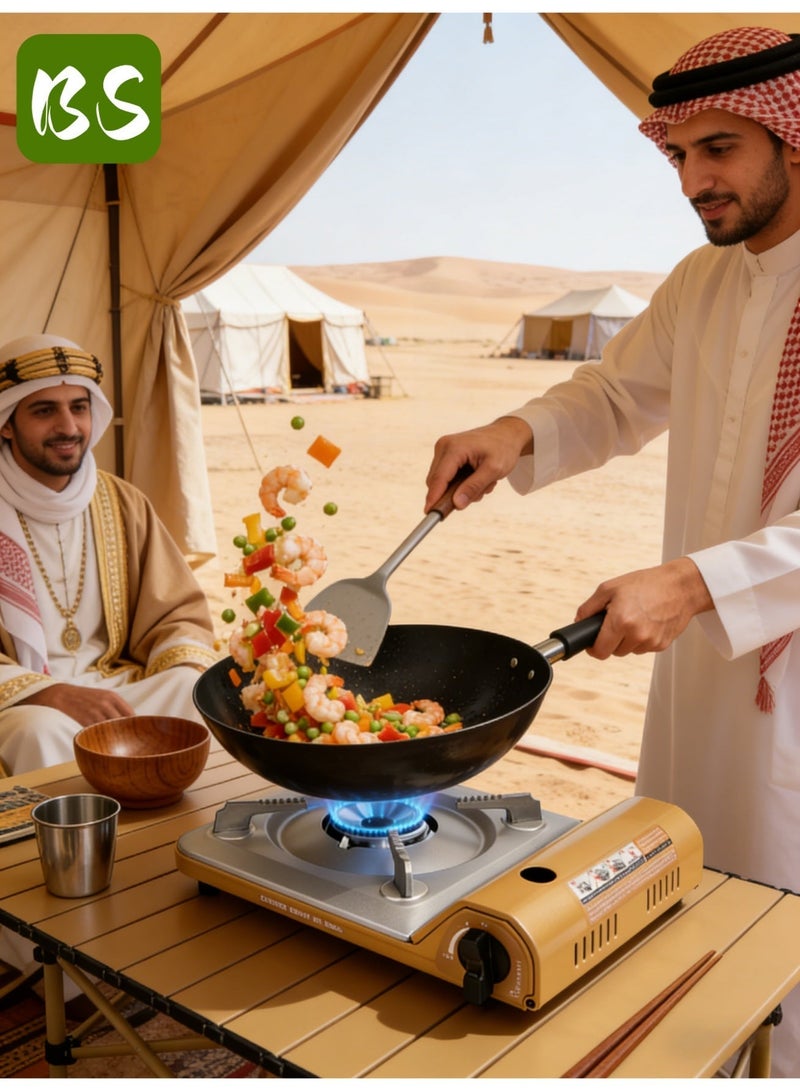 بي إس موقد غاز محمول فائق النحافة (3500 واط) | موقد تخييم خارجي | موقد غاز للطوارئ、دافور、غاز رحلات、غاز صغير لرحلات、غاز متنقل、فرن رحلات、موقد、موقد غاز خفيف、موقد غاز للرحلات、موقد لون بيج غاز | تصميم خفيف الوزن | سهل الحمل | صمام مغناطيسي لسهولة التركيب | احتراق عالي الكفاءة | متين | قاعدة ثابتة وغير قابلة للانزلاق مصنوعة من سبيكة معدنية - Image 3
