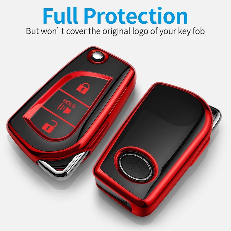 Tukellen Red TPU Key Fob Cover for Toyota - Image 3