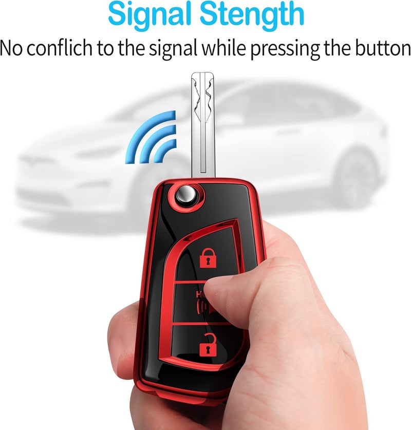 Tukellen Red TPU Key Fob Cover for Toyota - Image 5