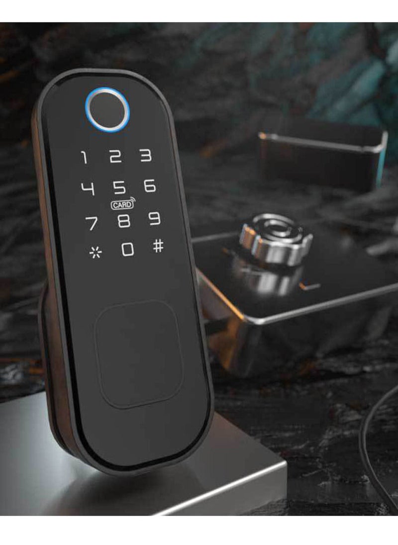 Tuya WiFi بدون أسلاك مقاومة للماء قفل بصمة الإصبع رمز رقمي قفل باب إلكتروني لأمن المنزل متوافق مع Google Home Amazon Alexa
