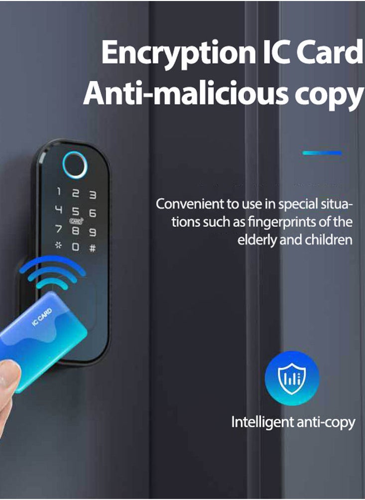 Generic Tuya WiFi No Wiring Waterproof Fingerprint Lock Digital Code Electronic Door Lock For Home Security Compatible with Google Home Amazon Alexa  - Image 4