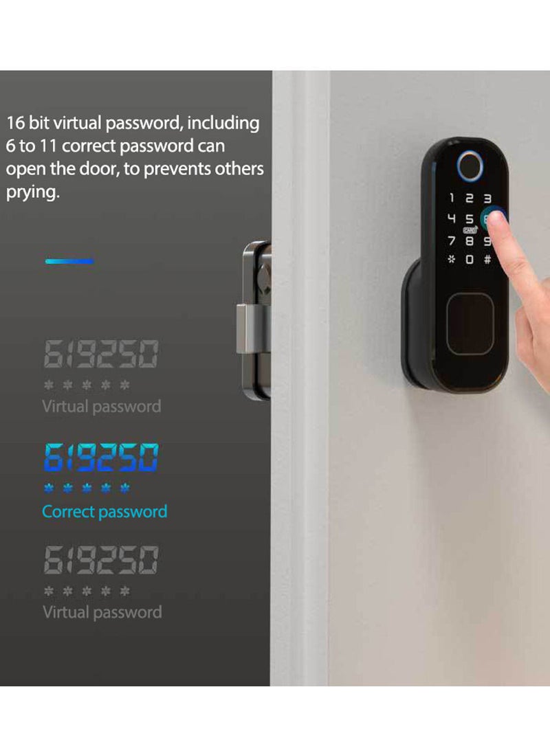 Tuya WiFi بدون أسلاك مقاومة للماء قفل بصمة الإصبع رمز رقمي قفل باب إلكتروني لأمن المنزل متوافق مع Google Home Amazon Alexa