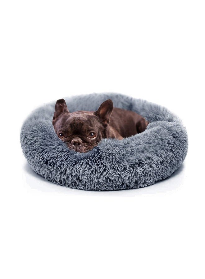 Small Calming Dogs Bed for Small Dogs Anti-Anxiety Machine Washable Fluffy Luxury Anti-Slip Waterproof Mute Base Warming Cozy Soft Pet Puppy Round Bed