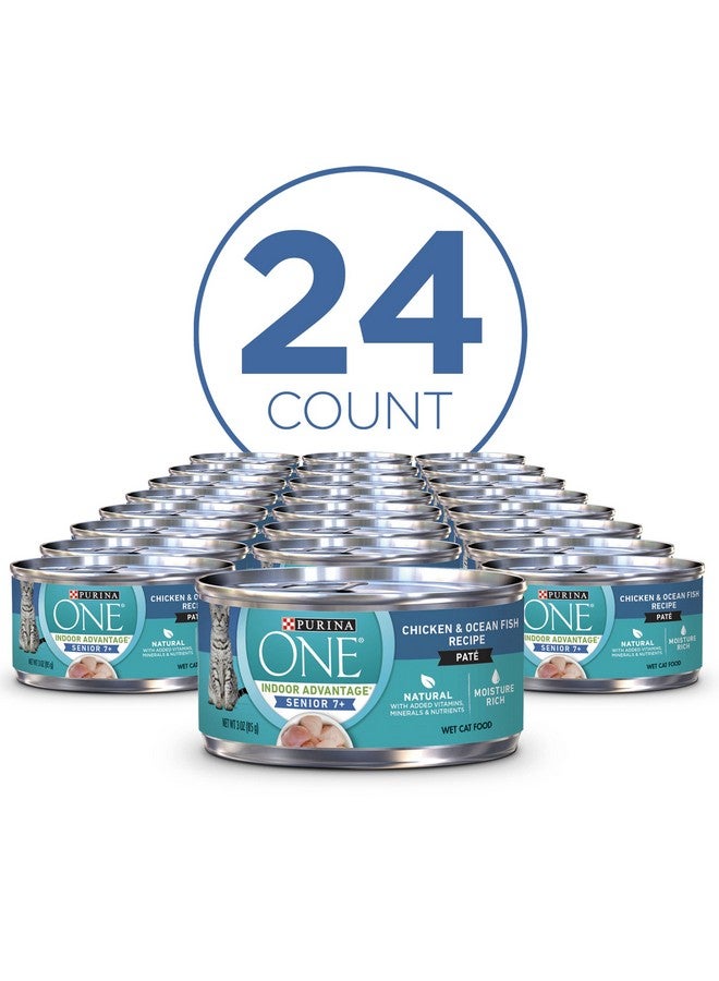 Purina ONE Purina ONE Grain Free, Natural Senior Pate Wet Cat Food, Vibrant Maturity 7+ Chicken & Ocean Whitefish Recipe - (Pack of 24) 3 oz. Pull-Top Cans - Image 2