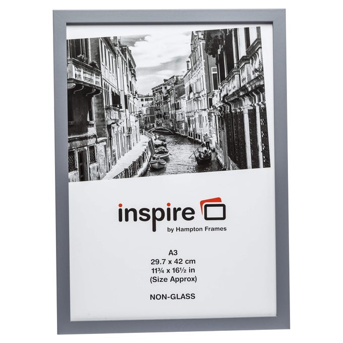 A3 PHOTO FRAME 30X42CM GREY PACK OF 1 ACRYLIC FRONT WOOD EFFECT MDF WALL MOUNT PORTRAIT OR LANDSCAPE FOR CERTIFICATES POSTERS PICTURES
