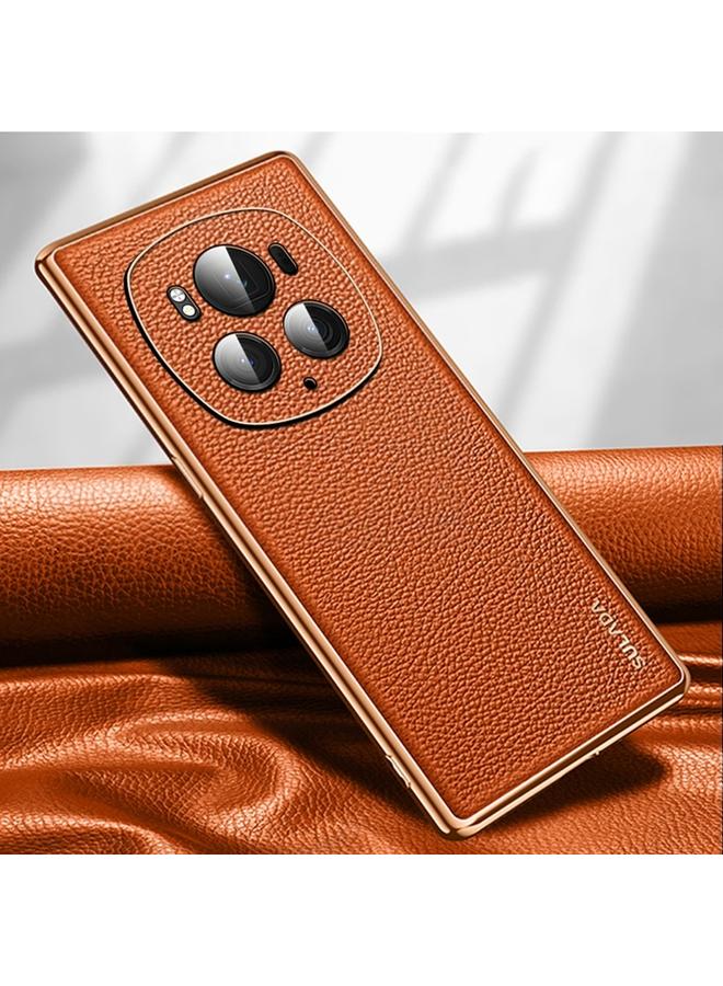SULADA Case For Honor Magic6 Pro TPU + Litchi Texture Leather Phone Case - Image 1