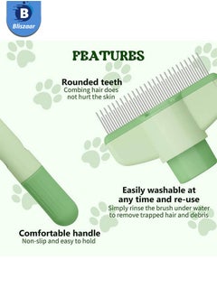 Pet Hair Removal Comb Flea Comb, 2025 New Cat Grooming Brush, Cat Brush with Release Button, De-Shedding Cat Hair Comb, Cat Grooming Supplies, Cat Brush for Short and Long Hair Cats (Green) - pzsku/ZB82561E738D432C487E3Z/45/_/1739443505/01479367-0d67-4d42-b8ca-80c680b42e1e