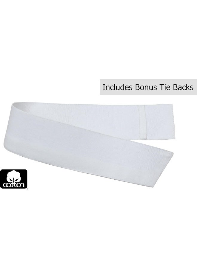 COTTON CRAFT - Set of 2-100% Cotton Duck Reverse Tab Top Bathroom Curtain Panel Set - 50x108 - White - Classic Elegance for a Clean Crisp Look - Each Panel is 50 in Wide - Image 2