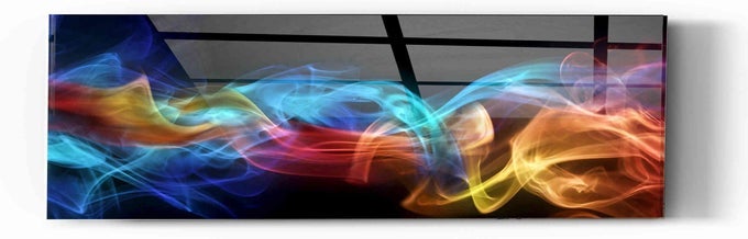 SMOKEY HAZE ACRYLIC WALL ART 16 X 48 BLACK