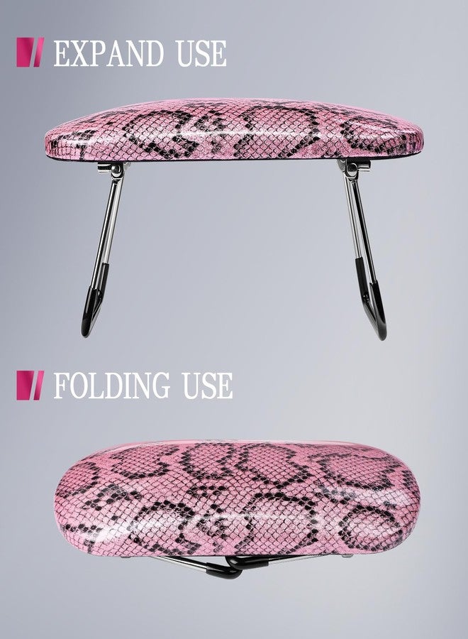Krofaue Arm Rest for Nails Tech, Professional Microfiber Leather Nail Hand Rest Stand Arm Rest for Acrylic Nails Cushion Hand Holder with Non-slip - Nail Technician Use Must Have (Rose Pink) - Image 4