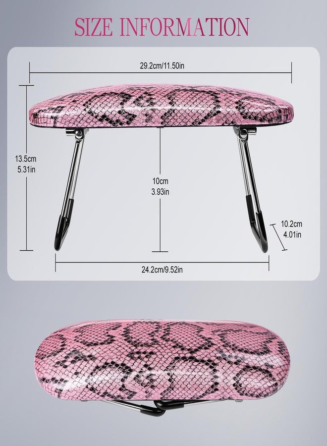 Krofaue Arm Rest for Nails Tech, Professional Microfiber Leather Nail Hand Rest Stand Arm Rest for Acrylic Nails Cushion Hand Holder with Non-slip - Nail Technician Use Must Have (Rose Pink) - Image 2