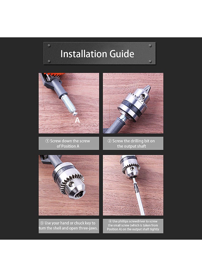 Generic - Hand Crank Drill All Steel Casting Drilling Drill Portable Mini Manual Drill with Double Pinions Hand Drill Tool for Wood/Plastics/PVC/Glass Fibre - Image 1