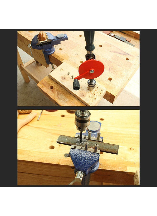 Generic - Hand Crank Drill All Steel Casting Drilling Drill Portable Mini Manual Drill with Double Pinions Hand Drill Tool for Wood/Plastics/PVC/Glass Fibre - Image 1