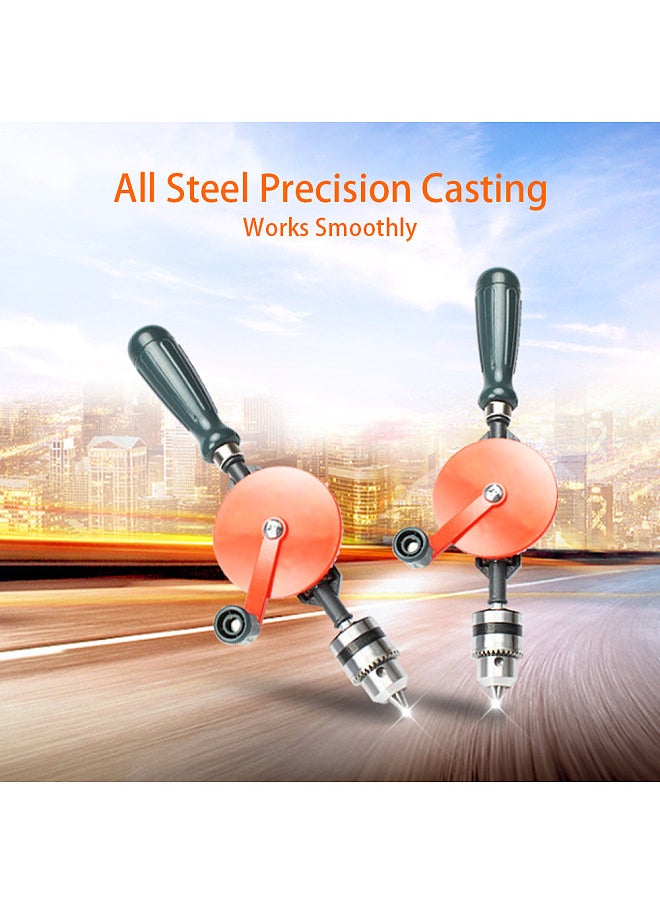 Generic - Hand Crank Drill All Steel Casting Drilling Drill Portable Mini Manual Drill with Double Pinions Hand Drill Tool for Wood/Plastics/PVC/Glass Fibre - Image 1