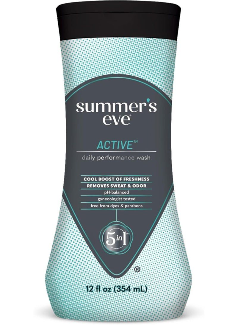 Summers Eve Women's Active Cooling Cleansing Wash, Mint & Eucalyptus, 12 fl oz