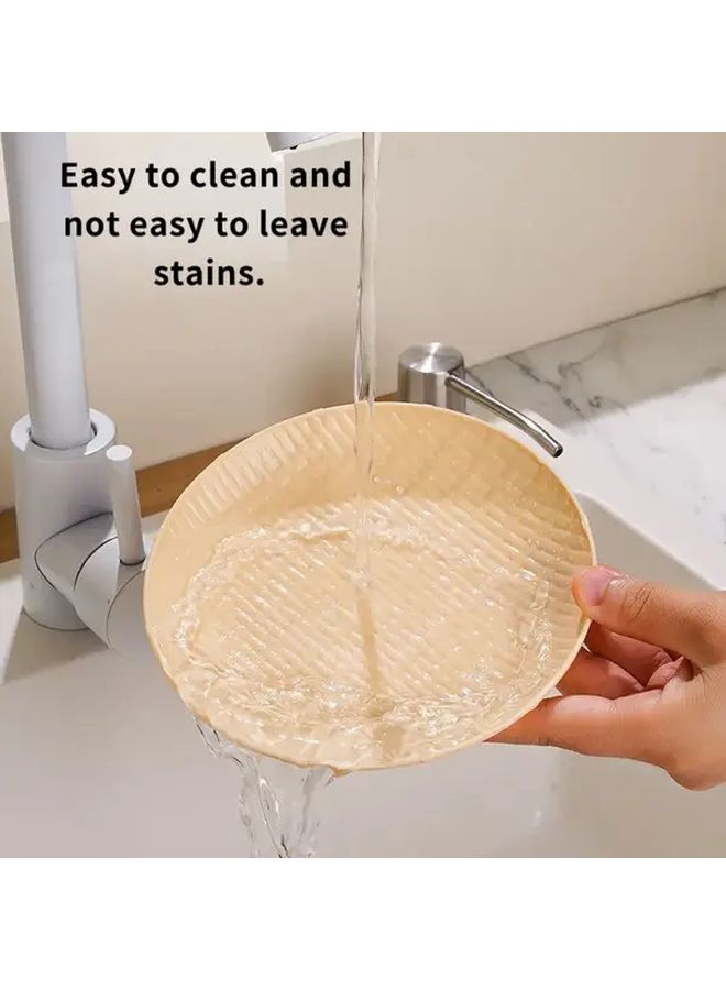 Imitation Rattan Woven Bone Dish Set 8 Plates 1 Base Minimalist Tableware Serving Snack Holder - Image 5
