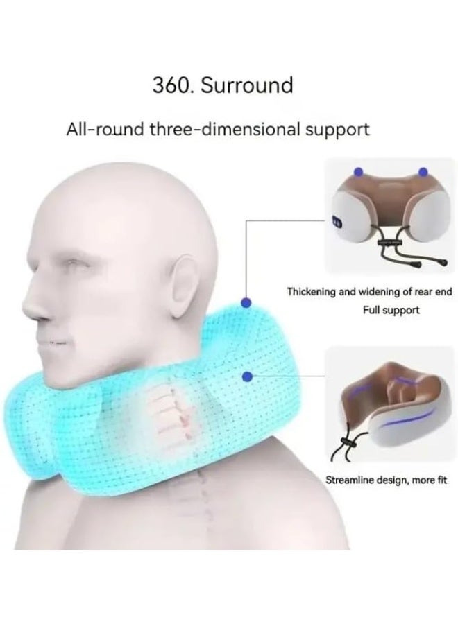 وسادة تدليك الرقبة والأكتاف بنظام الالتفاف - حزام مساج مزدوج الأنماط مع خاصية التدفئة والتحكم في السرعة والاتجاه - أداة محمولة لاسترخاء الجسم بالكامل - Image 4