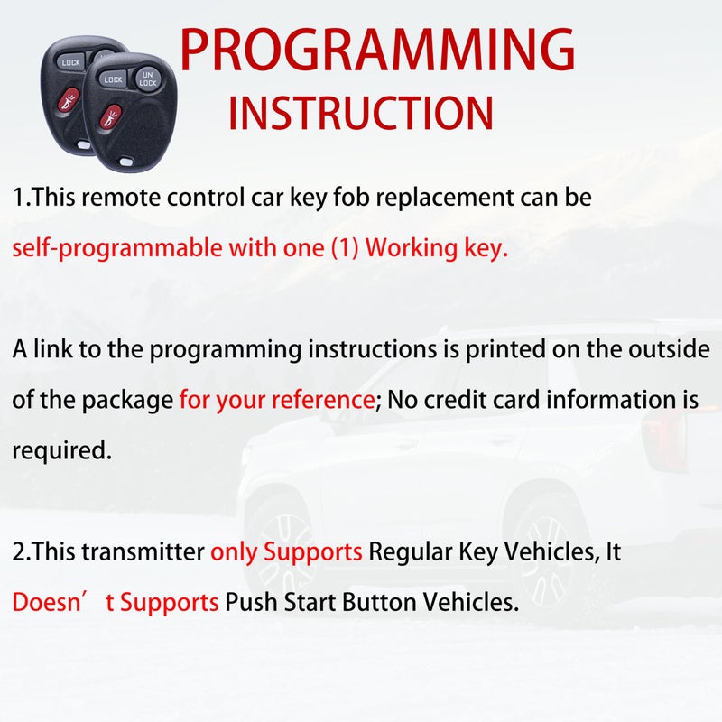 MechanMagic 2 Key Fob Replacement Fits for Chevy Tahoe Silverado Suburban 1500 S10 / GMC Sierra Yukon Jimmy 1999 2000 2001 2002 Keyless Entry Remote Control KOBUT1BT 15732803 315MHz 3-Btn - Image 5