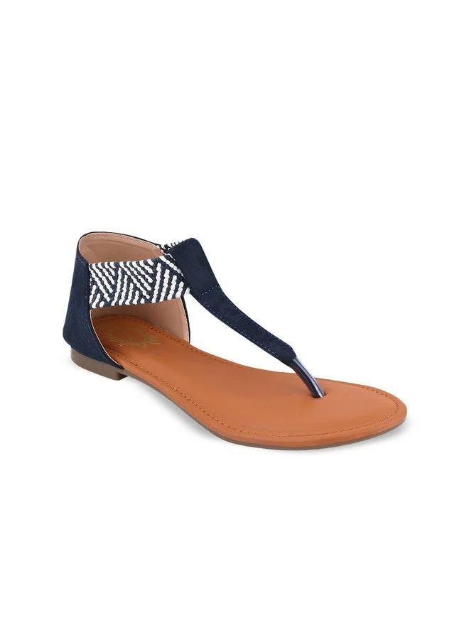 شوتوبيا Shoetopia Woven Design T-Strap Flats