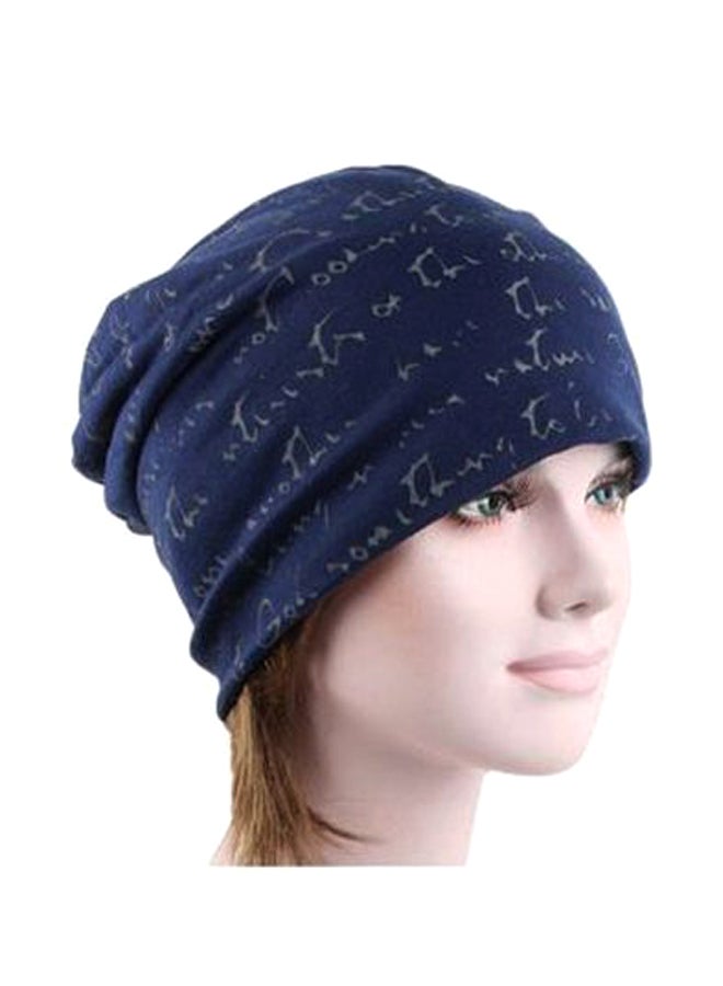 Terylene Rayon Beanie Cap Navy Blue - Image 1