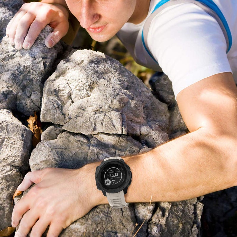 ANCOOL for Garmin Instinct Watch Bands,Soft Silicone Straps for Garmin Instinct Replacement Bands Compatible with Instinct 2/Instinct Solar/Esports/Tactical(Milk White) - Image 5