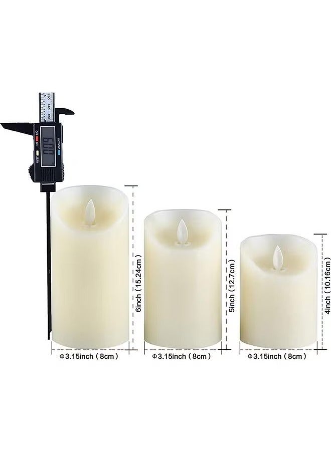 JAJEEK طقم شموع LED حقيقية من الشمع بدون لهب مكون من 3 قطع – تأثير وميض واقعي باللون الأبيض، آمن وطويل الأمد، بدون لهب أو دخان – مثالي لتزيين المنزل، الفعاليات، الحفلات، الزفاف، والاسترخاء – يتضمن جهاز تحكم عن بعد للتشغيل السهل - Image 5