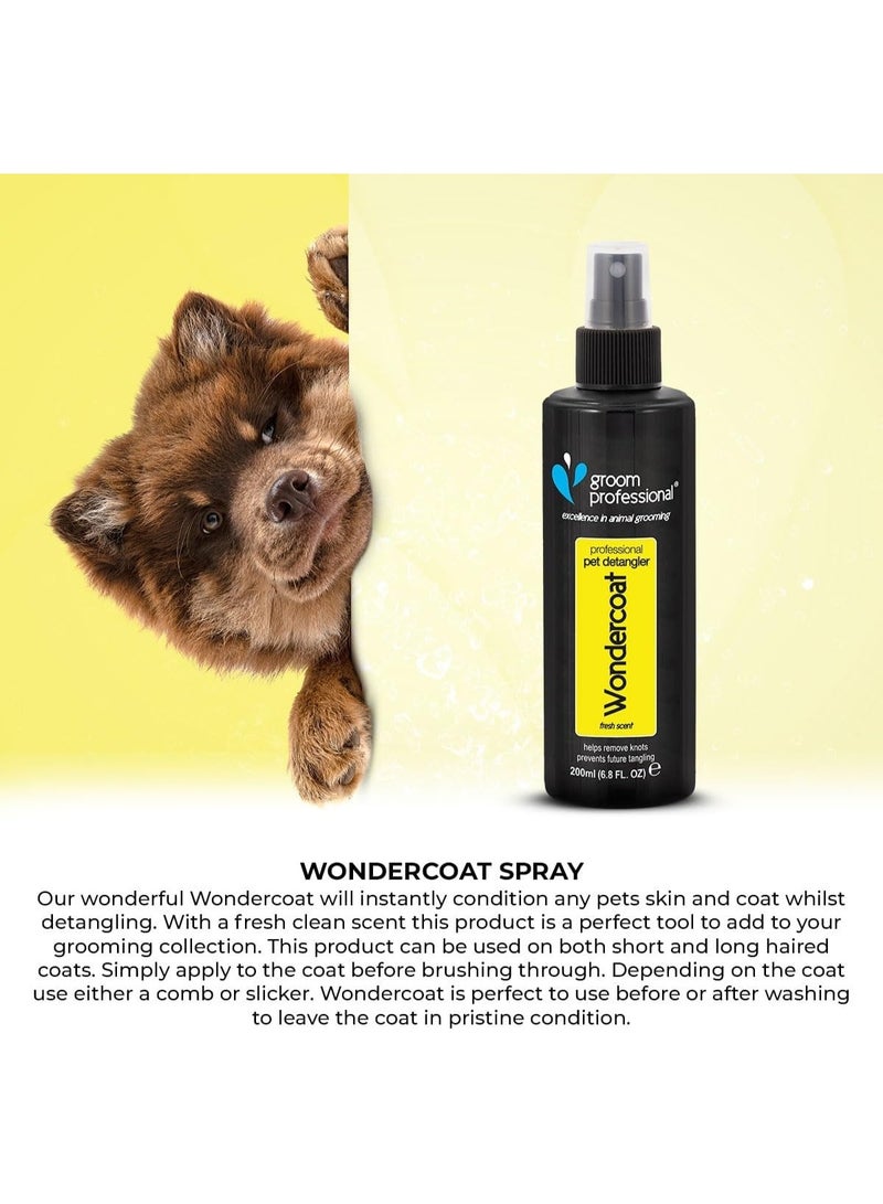 غروم بروفيشينال مزيل تشابك شعر الحيوانات الأليفة Wondercoat [الحجم - 200 مل، النكهة - رائحة منعشة] - Image 5