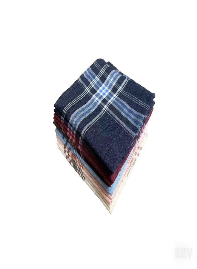 emlstyle Men's Handkerchiefs, Mens Handkerchiefs Cotton Pocket Square Hanks for Men,12 Pack Gents Hankies - Image 2