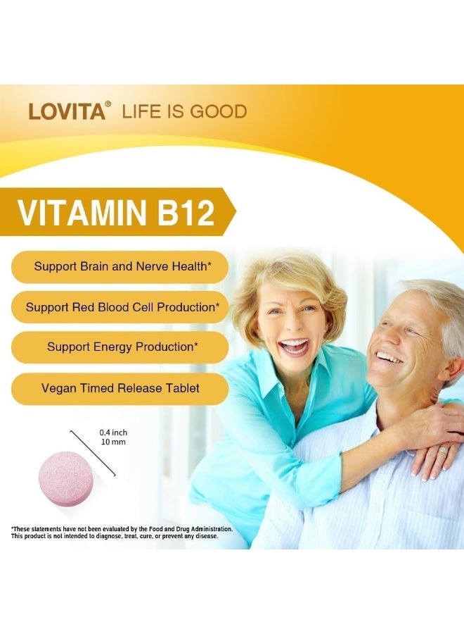Lovita Vitamin B12 Timed Release 60 Tablets for Adults - Image 3