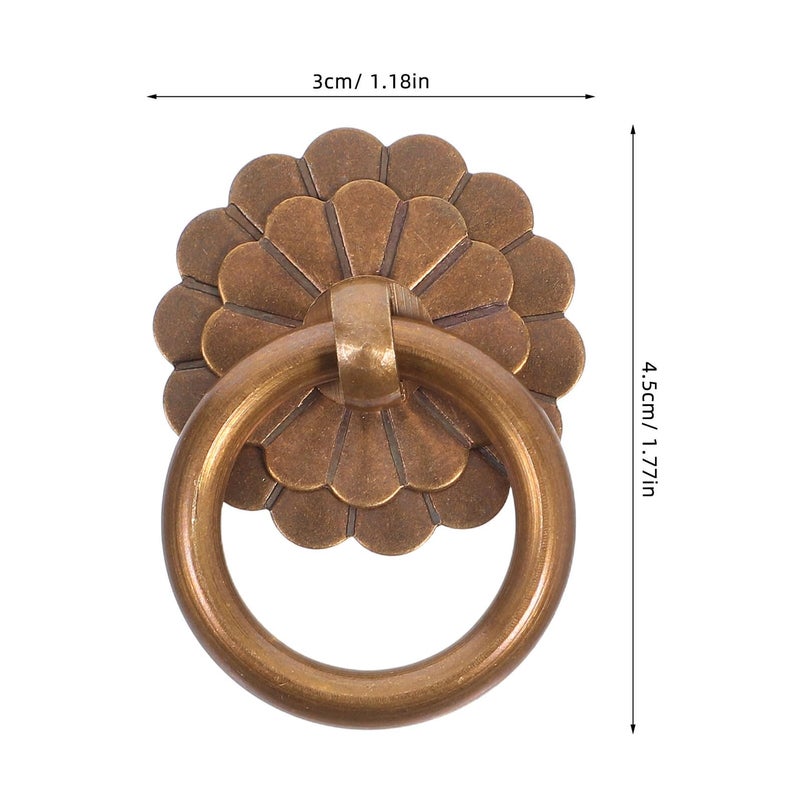Antique Brass Drawer Pulls 6pcs Vintage Ring Handles 30mm Retro Kitchen Cabinet Hardware - Image 3