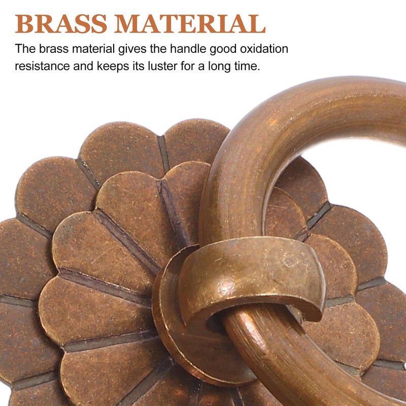 Antique Brass Drawer Pulls 6pcs Vintage Ring Handles 30mm Retro Kitchen Cabinet Hardware - Image 4