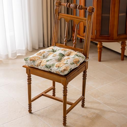 vctops Farmhouse Floral Print Chair Cushions with Ties UShaped Soft Comfortable Chair Pads Non Slip Seat Cushions for Indoor Dining Room and Kitchen Chairs Flower D16x16 - Image 3